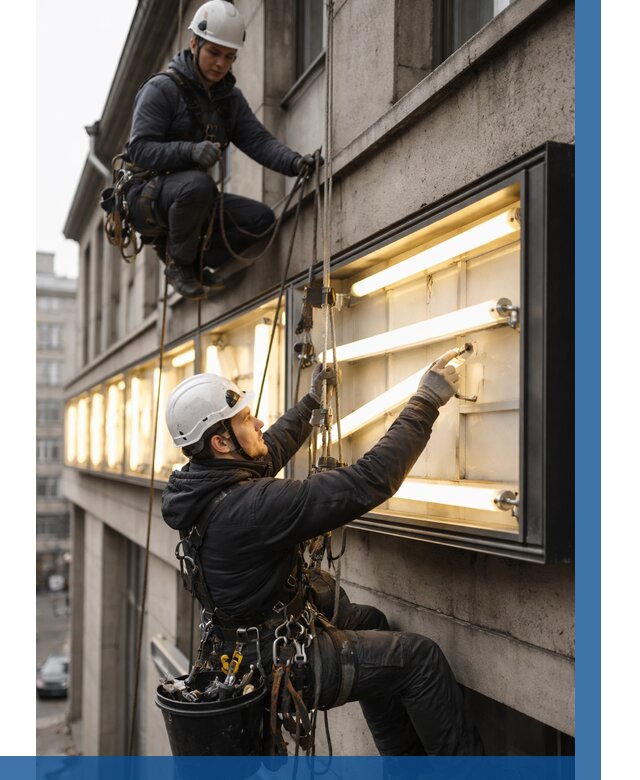 Замена ламп в вывеске в Тамбове под ключ от 3554 р. | ВЫСОТНИК-Тмб