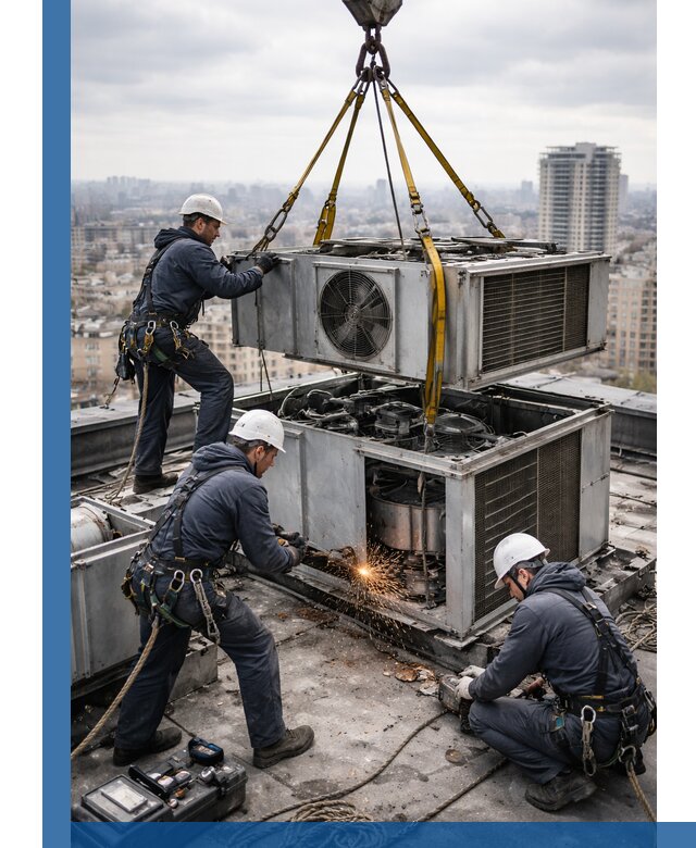 Демонтаж крышной установки в Тамбове любой сложности