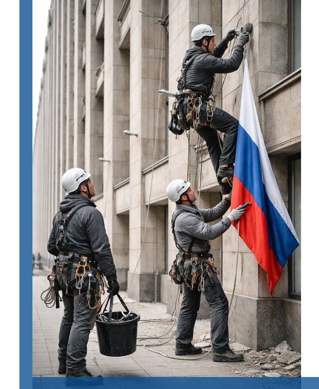 Профессиональная установка флагов на фасаде в Тамбове