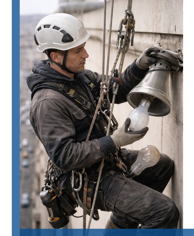 Замена ламп на высоте в Тамбове профессионально и быстро