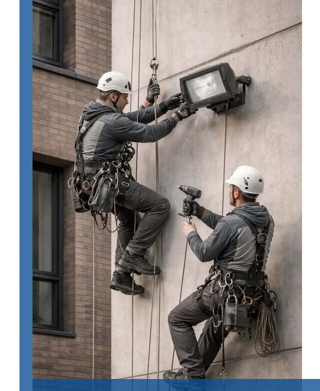 Профессиональный монтаж фасадных прожекторов в Тамбове под ключ