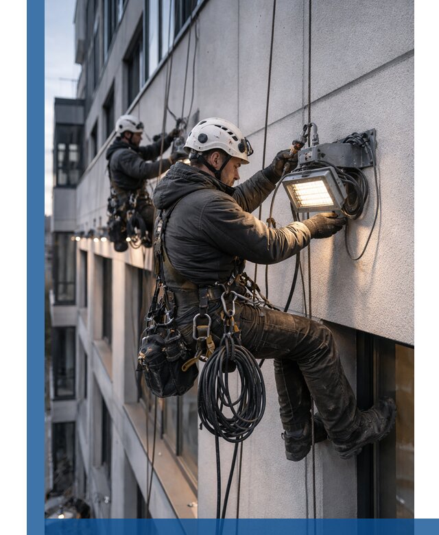 Монтаж фасадного освещения в Тамбове установка и подключение