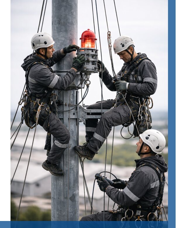 Монтаж заградительных огней в Тамбове от 8631 р. | ВЫСОТНИК-Тмб