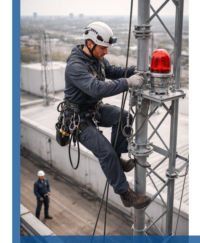 Монтаж заградительных огней и обслуживание объектов в Тамбове