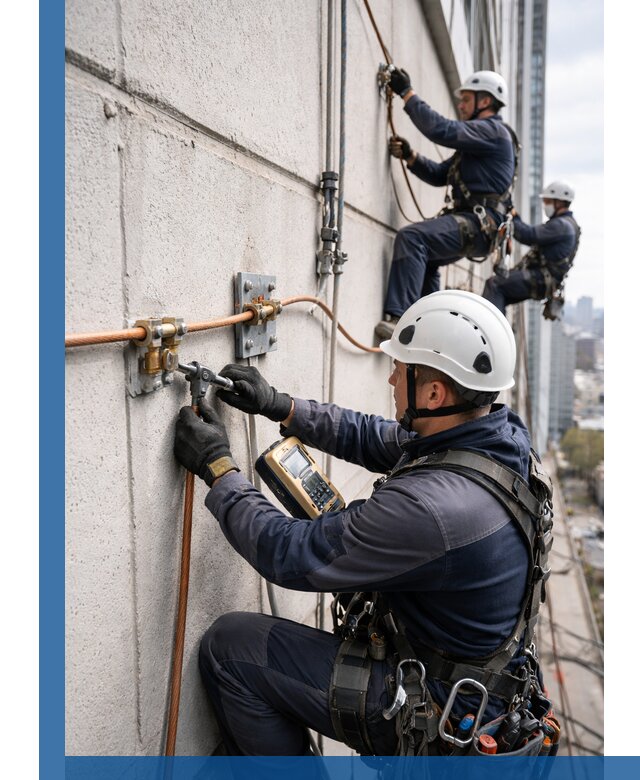 Монтаж системы заземления здания и молниезащиты в Тамбове