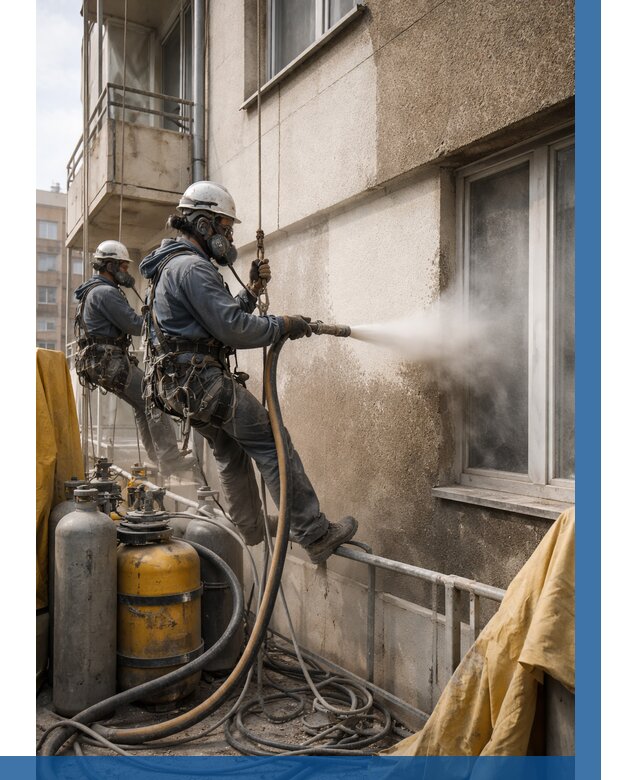 Пескоструйная очистка фасада в Тамбове от 660 р. | ВЫСОТНИК-Тмб