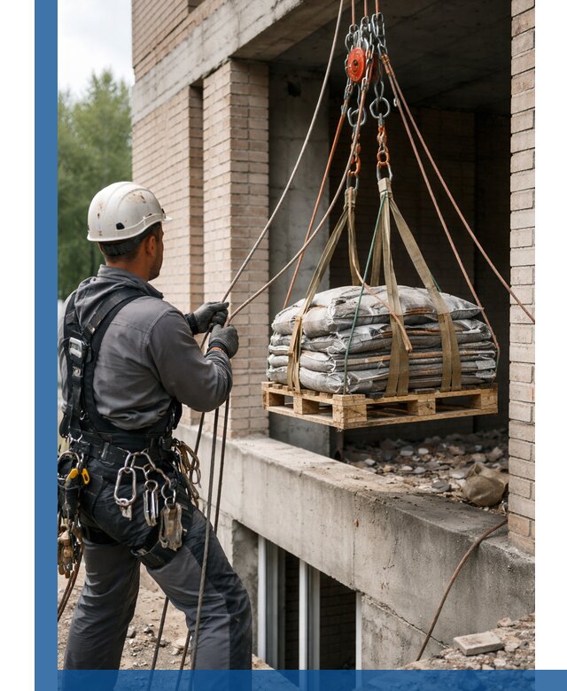 Подъем материалов на этаж веревками в Тамбове оперативно