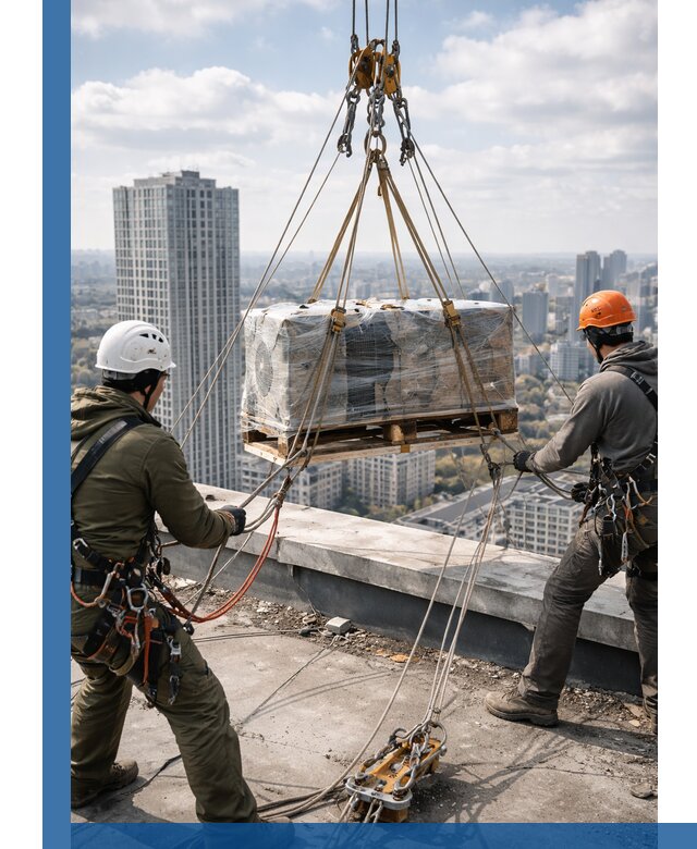 Подъем и монтаж крупногабаритных грузов на крышу в Тамбове