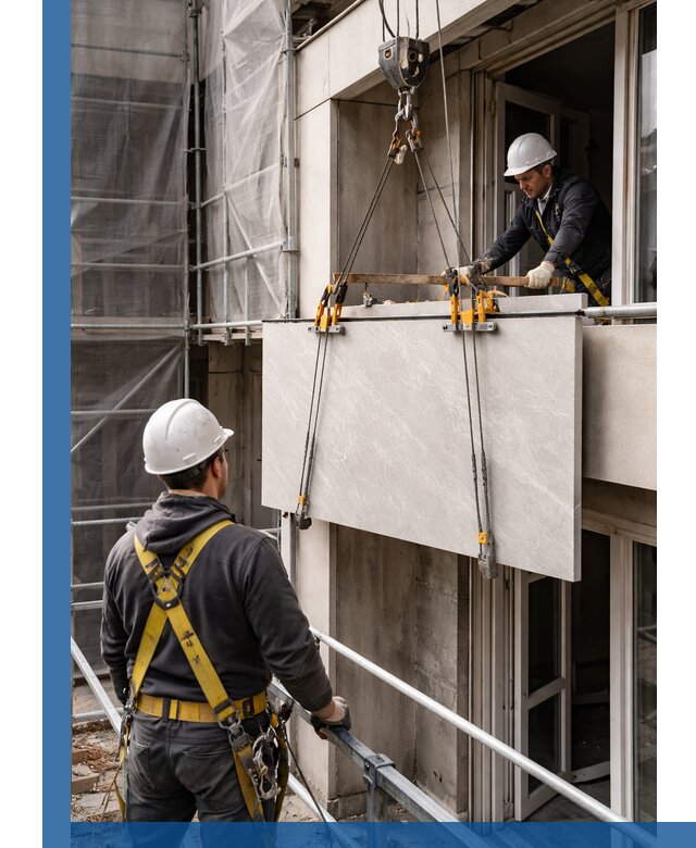 Подъем керамогранита на этаж в Тамбове грузчиками и техникой