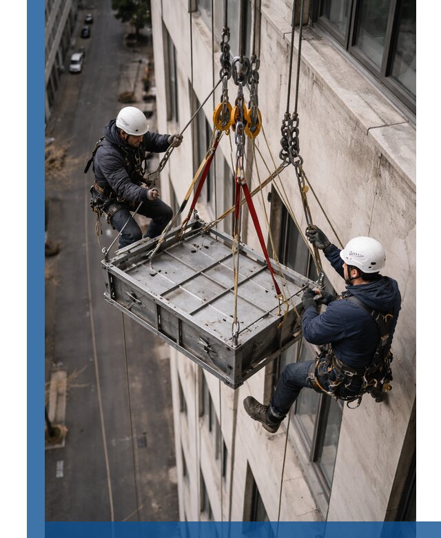 Спуск и подъем грузов по фасаду в Тамбове для зданий