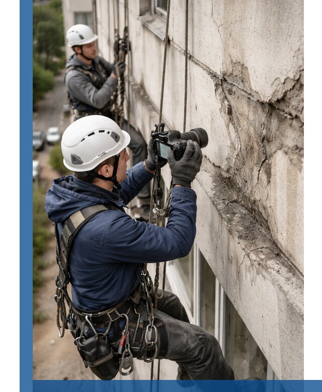 Фотофиксация дефектов фасада с высотной съемкой в Тамбове
